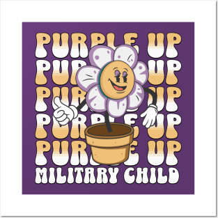 Military Kids - Purple-Up 2023 Holiday - Groovy Design Posters and Art